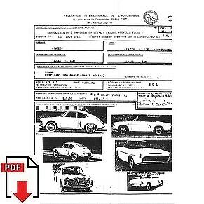 1961 Alpine A108 FIA homologation form PDF download
